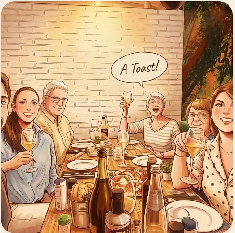 La fresque « A Toast ! » de la salle