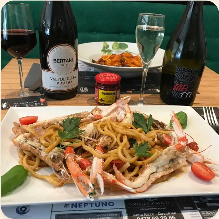 Linguini aux scampis entiers